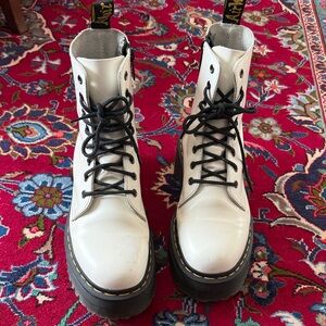 DR Martens JADON White Smooth Leather Platform Boots EU 41